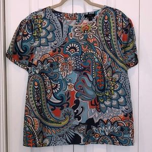 J. Crew silk print tee size 6